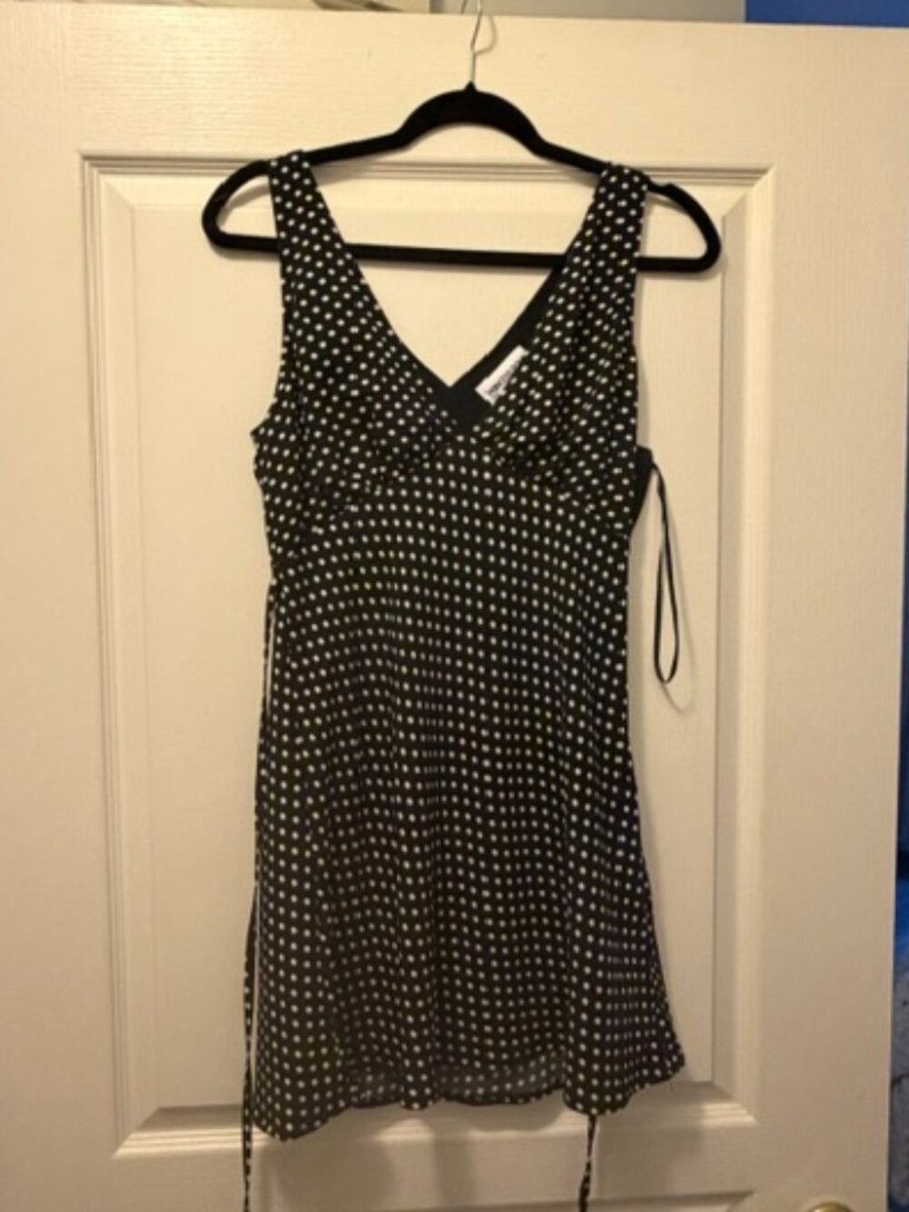 Princess Polly Black Polka Dot Mini Dress Size 4 Like New